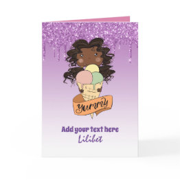 Small Melanin Princess Birthday Invitations For All Ages Front View