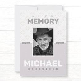 Small Memorial Celebration Of Life Photo Funeral Service Announcement Front View