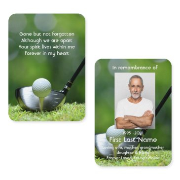 memorial photo prayer golfer golf course golfing business invitations