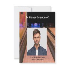 Small Memorial Service Invite Bowling Lane Bowler Front View