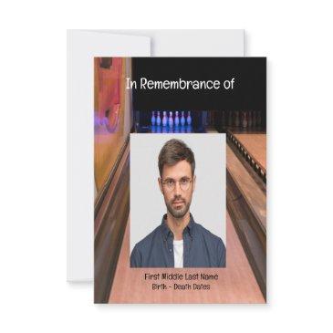 memorial service invite bowling lane bowler