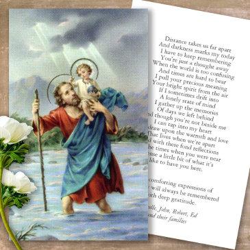 memorial st christopher prayer sympathy invitations