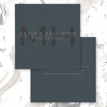 men's monogrammed, deep and muted colors square business invitations