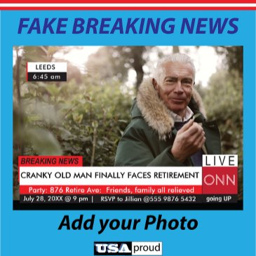 mens retirement party funny breaking tv news fab invitation