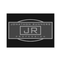 Small Men's Sporty Geometric Dark Greys & Black Enclosure Invitations Front View