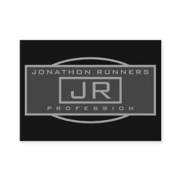 men's sporty geometric dark greys & black enclosure invitations