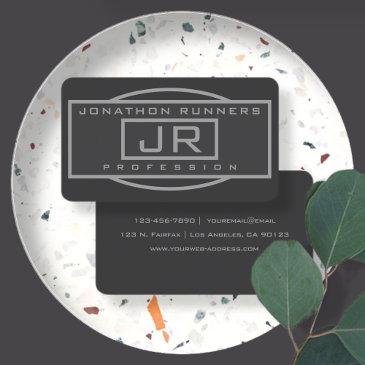 men's sporty geometric grey & dark greys business invitations