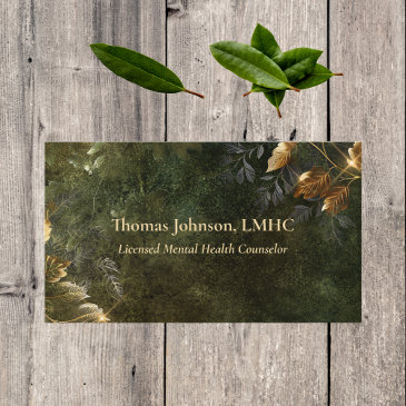 mental health counselor gold leaves | nature business invitations