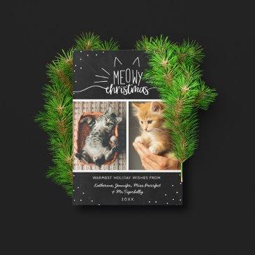 meowy christmas - two cats photo collage holiday invitations