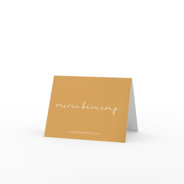 merci beaucoup in yellow minimalist personalized  thank you invitations