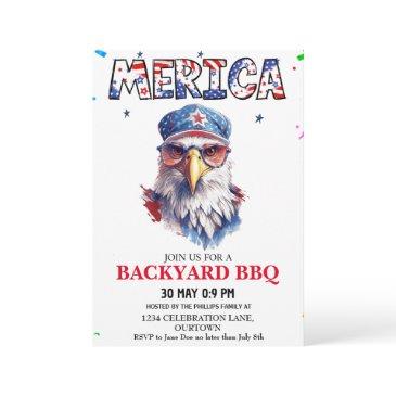 merica 4th of july backyard bbq invitation