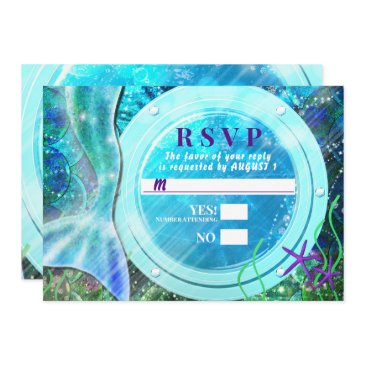 mermaid tail magic under the sea sweet 16 rsvp invitation
