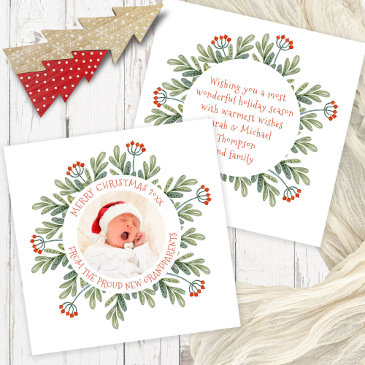 merry christmas from new grandparents photo holiday invitations