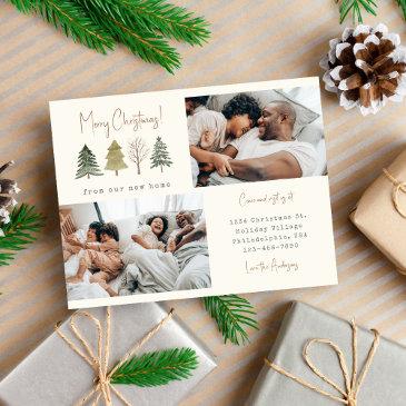 merry christmas from our new home pine trees photo announcement postinvitations