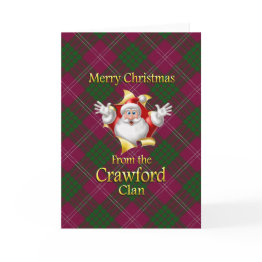 Small Merry Christmas From The Crawford Clan Holiday Invitations Front View