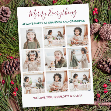 merry everything grandparents 9 photo christmas holiday invitations