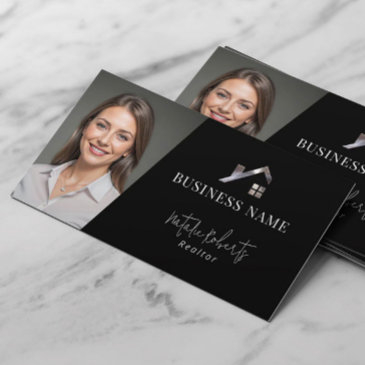 metal house logo real estate realtor black photo business invitations