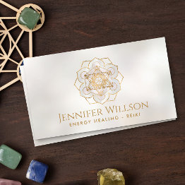 Small Metatron's Cube In Lotus Flower Business Invitations Front View