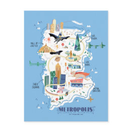Small Metropolis Story Book Map Postinvitations Front View