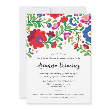 mexican embroidery baby shower invitation
