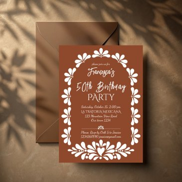 mexican fiesta birthday party terracotta talavera invitation