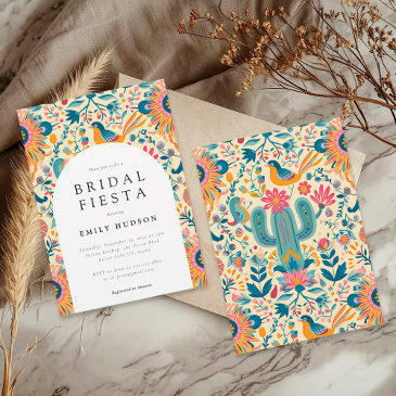 mexican fiesta floral bridal shower invitation