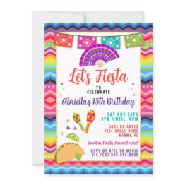 Small Mexican Fiesta Taco Party Invitation Front View