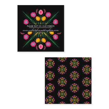 mexican hand drawn floral spanish website rsvp square business invitations