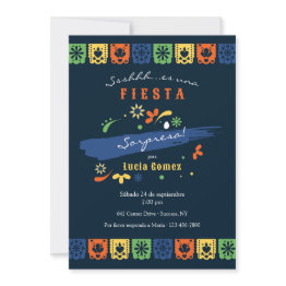 Small Mexican Party Flags Invitation Front View