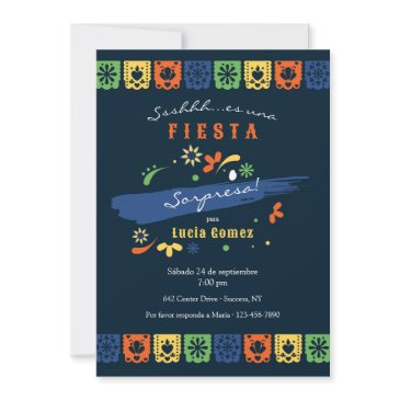 mexican party flags invitation