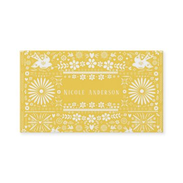 mexican picado yellow white cut paper papel business invitations
