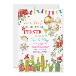 Small Mexican Taco 'bout Christmas Fiesta Holiday Party Invitation Front View