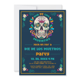 Small Mexican Vibe Day Of The Dead, Dia De Los Muertos 2 Invitation Front View