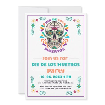 mexican vibe day of the dead, dia de los muertos invitation