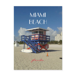 Small Miami Beach Lifeguard Ocean Patrol #02 Postinvitations Front View