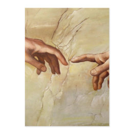 Small Michelangelo Creation Of Adam Sistine Chapel Invitation Front View