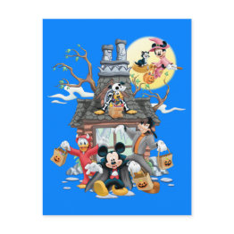 Small Mickey And Friends Haunted House Postinvitations Front View