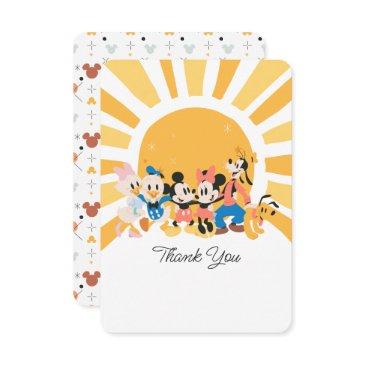 mickey and friends sunshine baby shower thank you invitation