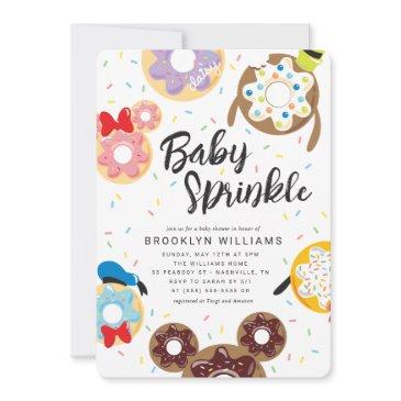 mickey & friends donut baby sprinkle - baby shower invitation