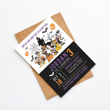mickey & friends halloween birthday invitation