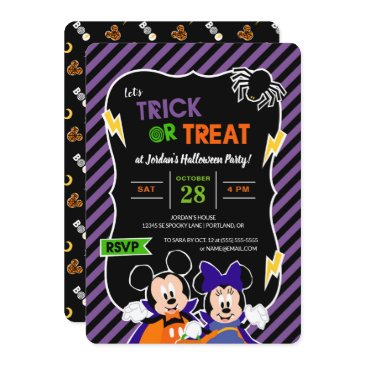 mickey & minnie | trick or treat - halloween party invitation