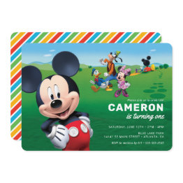 Small Mickey Mouse Clubhouse Birthday Invitation Front View