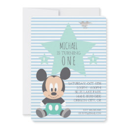 Small Mickey Mouse | First Birthday Invitation Front View