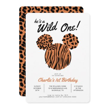 mickey mouse | wild one 1st birthday invitation