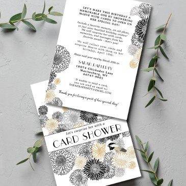 milestone birthday black and gold invitations shower