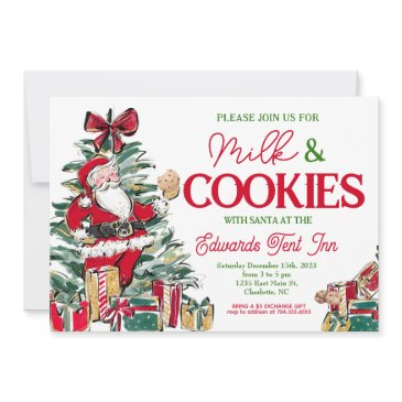 milk and cookies with santa, santa breakfast, invitation