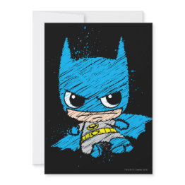 Small Mini Batman Sketch Invitation Front View