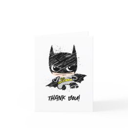 Small Mini Classic Batman Sketch Birthday - Thank You Front View