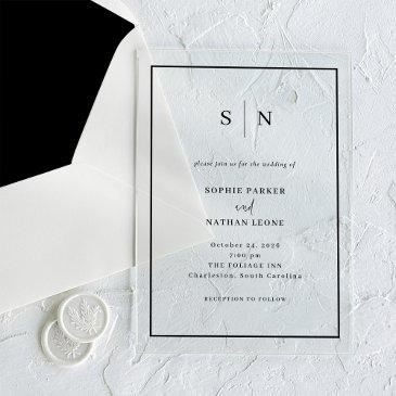 minimal and chic | black border wedding acrylic invitations