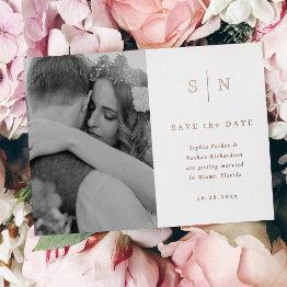 Small Minimal And Chic | Photo Save The Date Rose Gold Foil Invitation Front View